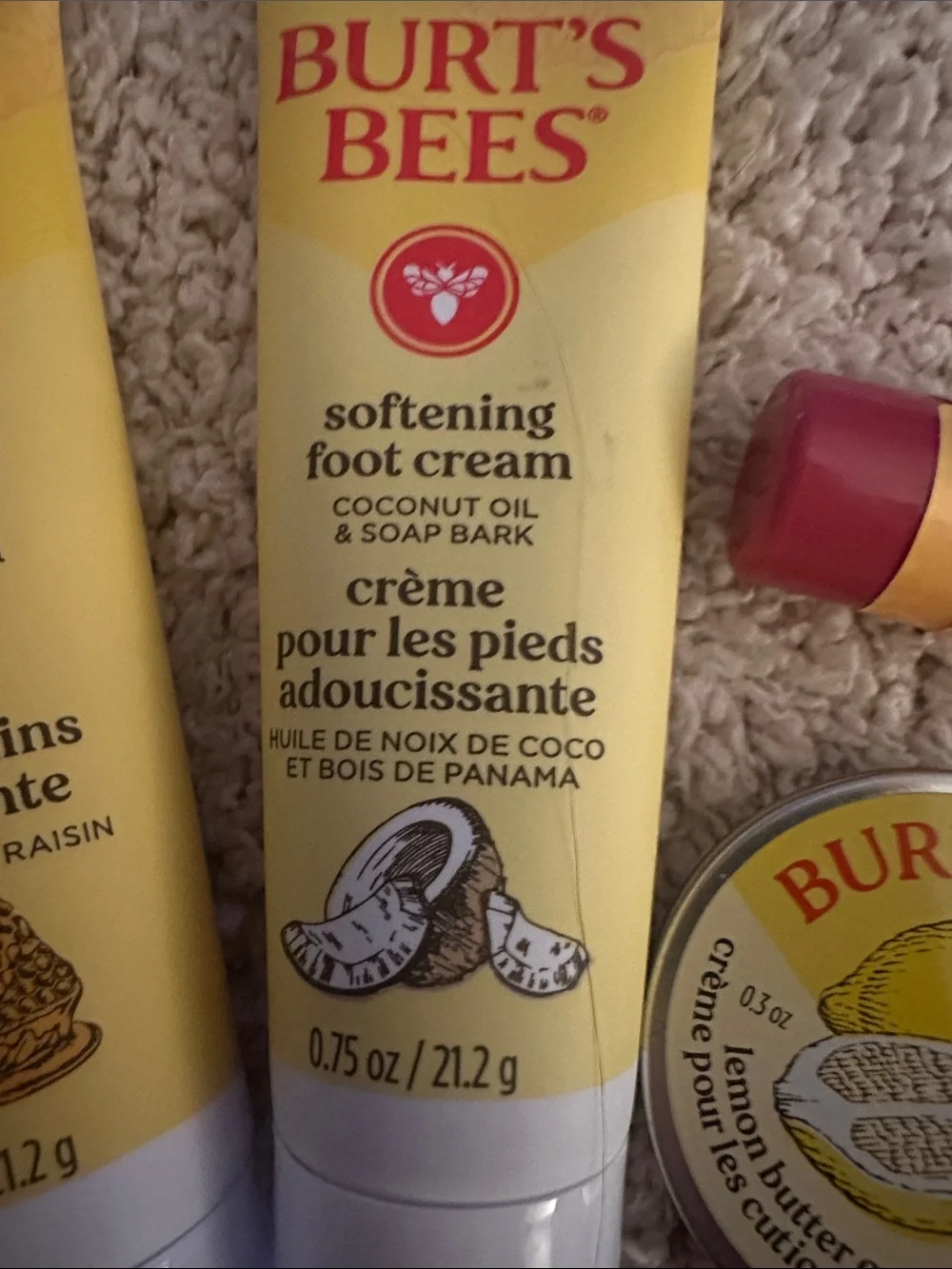 Burt's Bees Yellow Travel 5 piece set. New, never opened
